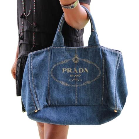 borsa prada denim|borse prada jeans.